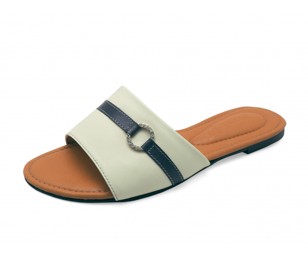 Navy and 2024 cream sandals